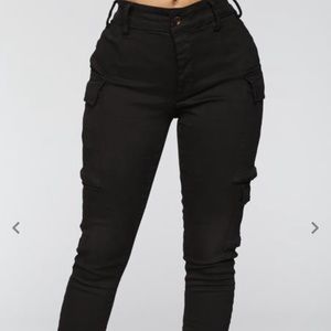 Fashion Nova Black Cargo Jogger